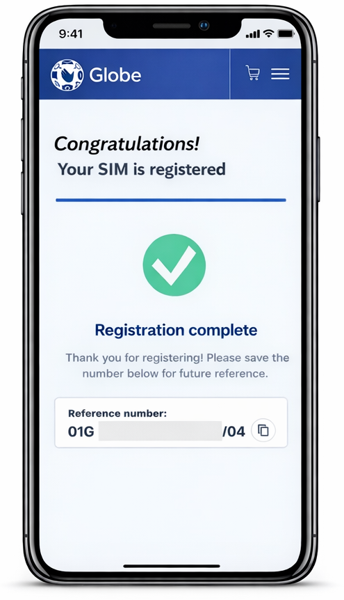 Globe sim registration